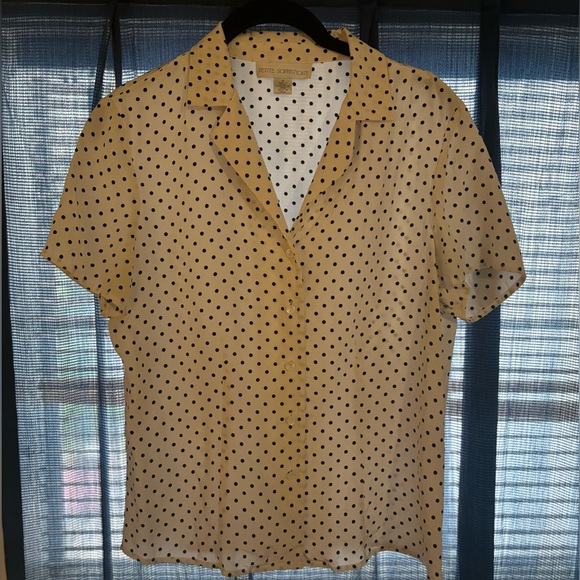 100% Silk Polka Dot Blouse - Picture 8 of 11